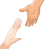 Two hands reaching toward each other